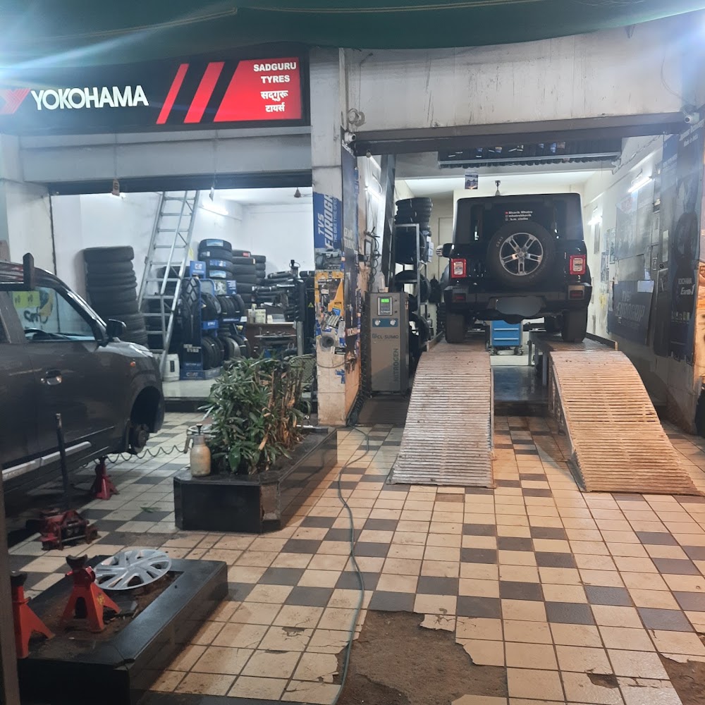 Alignment ramps at the front of the shop